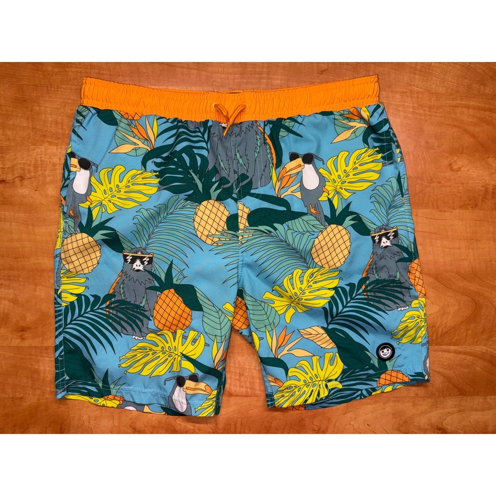 Neff Kids XL Tropical Pineapple Sloth Toucan Swim‎ Trunks Board Shorts